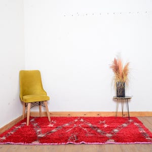 Moroccan Rug Vintage Boujaad Rug Handmade Rug Berber Wool Moroccan Wool Rug