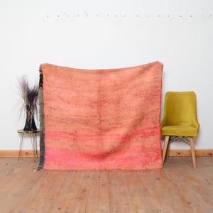 Vintage Boujaad Rug: Authentic Moroccan Berber Wool Carpet