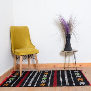 Vintage Berber Rug: Handmade Moroccan Kilim, Wool Accent Rug