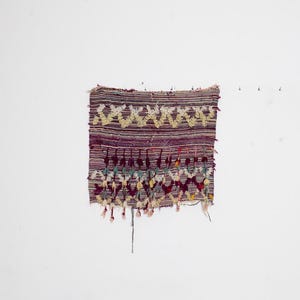 Small Handwoven Moroccan Rug: Antique Berber Azilal Design (70x75cm)