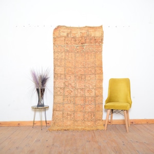 Fantastic Runner Boujaad Rug  Vintage Moroccan Rug Handmade Wool Rug Authentic boujaad runner rug