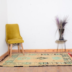 Vintage Moroccan Berber Rug: Handmade Wool Boujaad Rug, Colorful Geometric Design