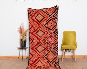 Moroccan Beni ourain Wool rug Handmade Colorful Berber Boho