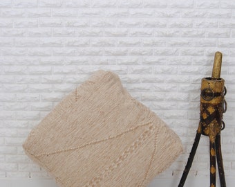 Moroccan Vintage Wool Floor Cushion: Large Berber Pouf