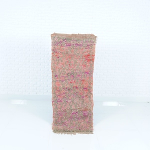 Vintage Boujaad Berber Rug: Handmade Moroccan Wool Rug (59 x 23.6-inch)
