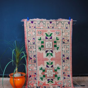 Alfombra bereber vintage Boujaad: alfombra marroquí tejida a mano (109 x 75 cm) imagen 2