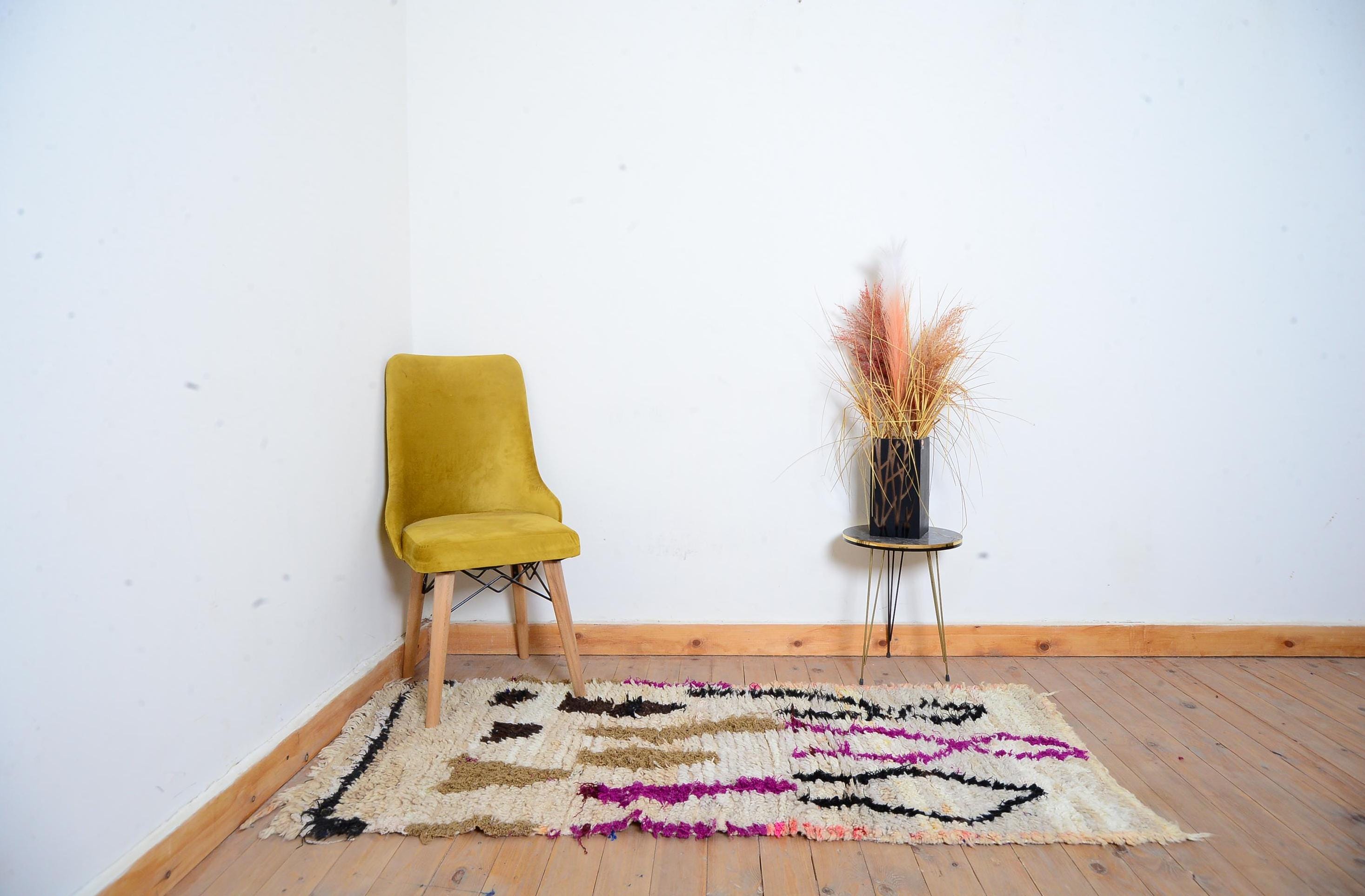 Vintage Berber Azilal Rug: Handmade Moroccan Wool Carpet - Etsy