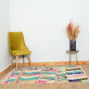 Moroccan Vintage Rug Boujaad rug Berber - Colorful Berber Rug - Handmade Furniture - Handmade Wool Rug 170 x 105 cm 5.5 x 3.4 ft
