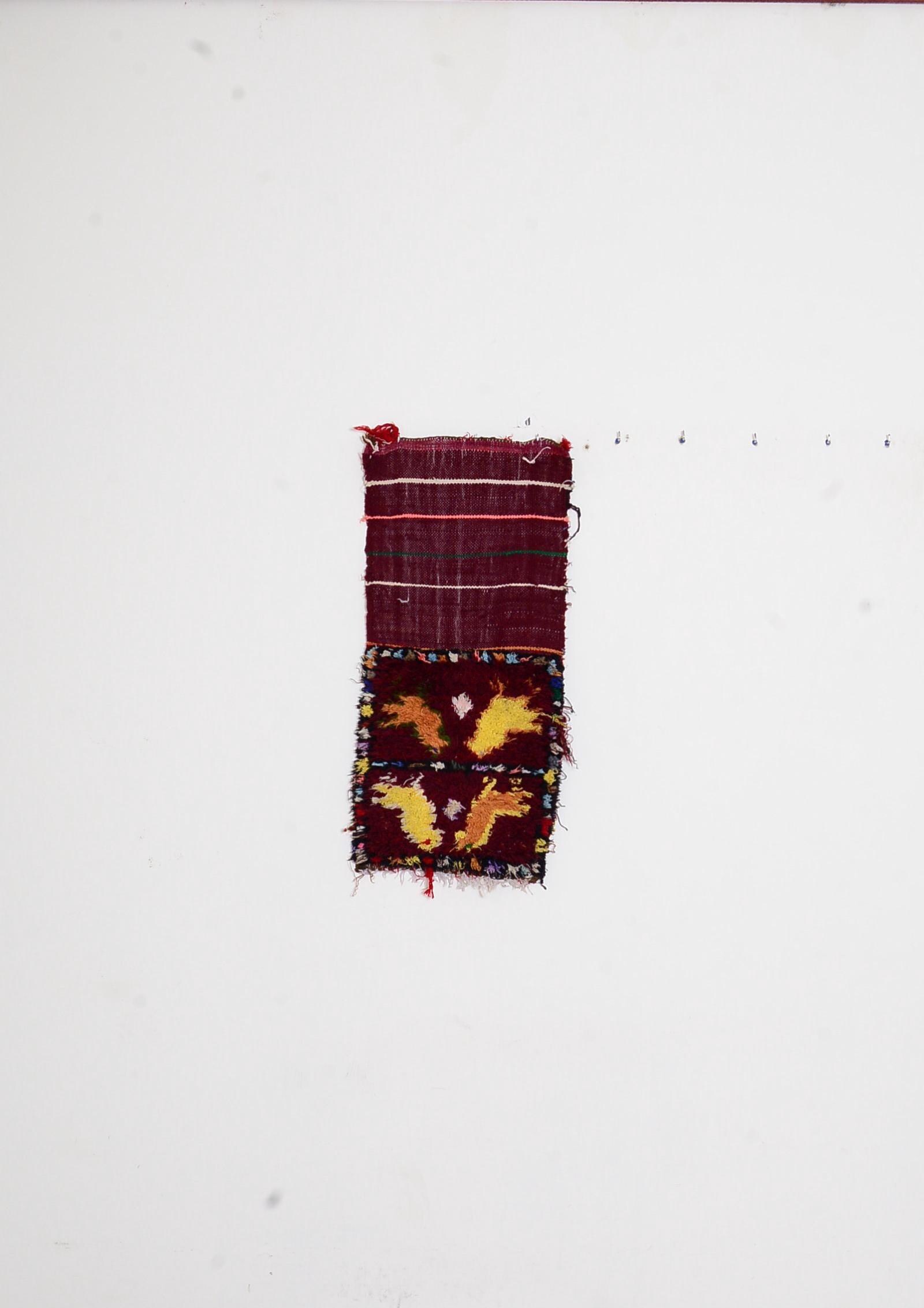 Handwoven Boujaad Rug: Small Moroccan Berber Rug, 2.7 x 1.3 ft
