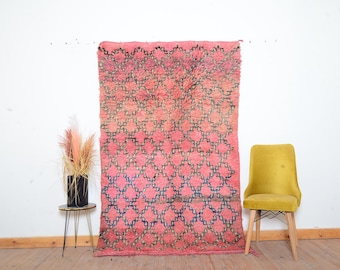 Tapis Boujaad vintage : tapis berbère marocain fait main en laine
