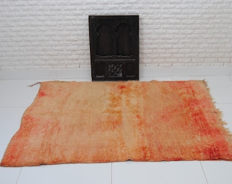 Alfombra Boujaad Vintage Alfombra marroquí grande Alfombra roja para sala de estar Alfombra vintage geométrica Alfombra vintage fabulosa Alfombra vintage colorida
