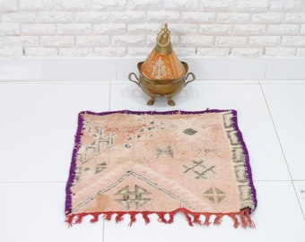 small Moroccan rug. Antique Boujaad Rug Hand-woven by Burberry Burberry Rugs Natural Burberry Rug 60 x 60 cm x 1.9 x 1.9 ft