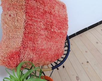 Moroccan Vintage Floor Pouf: Large Wool Rug Cushion