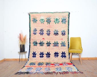 Grand tapis marocain tapis marocain abstrait tapis marocain boujaad fait main tapis berbère coloré vintage
