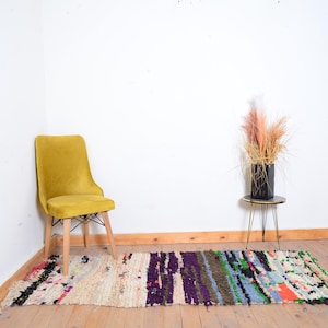 Boho Tribal Moroccan Azilal Rug - Handwoven Wool Area Rug with Geometric Pattern Abstract Moroccan rug; Azilal Rug; area rug; Bohemian rug