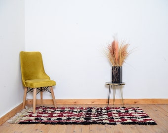 Azilal Moroccan Rug Berber Vintage Rug Area Handmade Wool Rug Colorful Vintage Rug Authentic Bohemian Rug 190 x 80 Cm 6.2 x 2.6 ft
