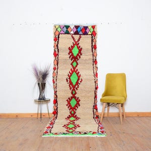 Vintage Azilal Rug Runner Handmade Rug Moroccan Wool Rug Berber Runner Rug Area Vintage Rug