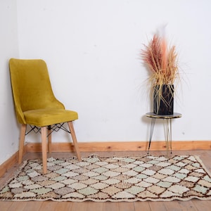 White Gorgeous Moroccan Rug, Unique Hand Knotted Wool Rug, Pink Beni Ourain Rug, Custom Authentic Berber Rug, Cozy Chic Wool Rug Azilal Rug
