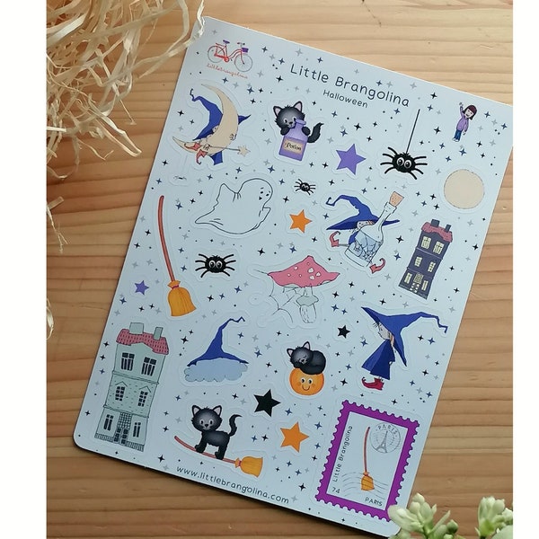 Halloween Sticker Sheet, Stickers for your Notebook, Stickers for your Planner, Stickers for your Gifts, 12.5cm x 16.5cm / 4.9” x 2.3”