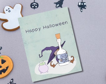 Halloween Card + White Envelopes, Halloween Party Invitations, Halloween Cards, Halloween Ideas, A6 (10.5 cm x 14.8 cm / 4.1" x 5.8")