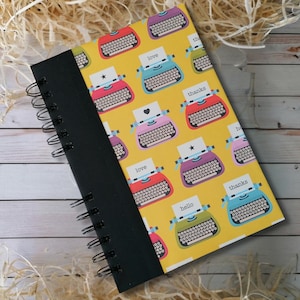 Hardcover Typewriter notebook, personalized planner for writers and artists, A5 notebook, handmade notebook, Scrap Book notebook, Gifts