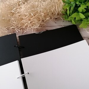 Álbum de fotos, álbum personalizado, livro de memórias, álbum de recortes, álbum preto com anéis, livro de visitas, presente original, inclui 4 molduras pretas para fotos imagem 4
