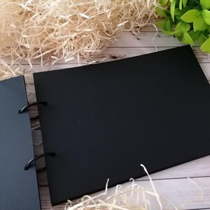 Álbum de fotos, álbum personalizado, livro de memórias, álbum de recortes, álbum preto com anéis, livro de visitas, presente original, inclui 4 molduras pretas para fotos imagem 7
