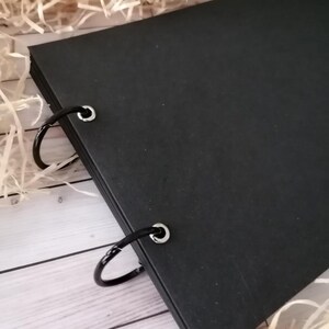 Álbum de fotos, álbum personalizado, livro de memórias, álbum de recortes, álbum preto com anéis, livro de visitas, presente original, inclui 4 molduras pretas para fotos imagem 5