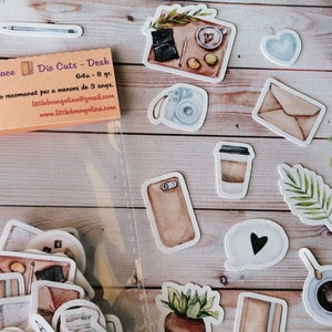 Die Cuts Collection "My Workspace", Notebook Accessories, Die Cuts, Notebook, Ready to Paste, Originals Gifts, Desk Die Cuts, 64 units.