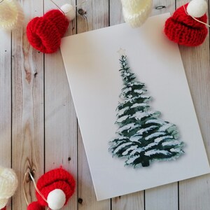 Illustrated Christmas Card Envelope, Christmas Card, Christmas Tree Card, Cute Card, Measurements: A6 10.5 cm x 14.8 cm / 4.1 x 5.8 image 1