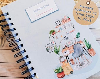 Agenda pessoal, Agenda semanal, Agenda sem data, Agenda feita à mão, Diário personalizável, Presentes para agendas, Conjunto de presentes para professores, Agenda de mesa