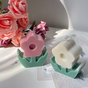 Flower Candle, Home Decor Candle, Soy Wax Candle, Hand Poured Candle, Scented Candle, Aesthetic Decorative Candles
