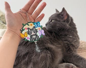 Custom Stardew Valley Cat Pixel Art Keychain/Charm/Pin | Handmade Fuse Bead