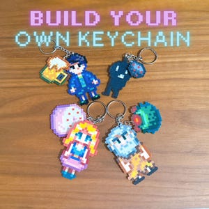 Anpassad Stardew Valley Villagers-nyckelring, Välj din bybo + föremål, mysig spelpresent