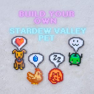 Bygg ditt eget Stardew Valley-husdjur med humörbubbla - nyckelring / magnet / berlock / nål
