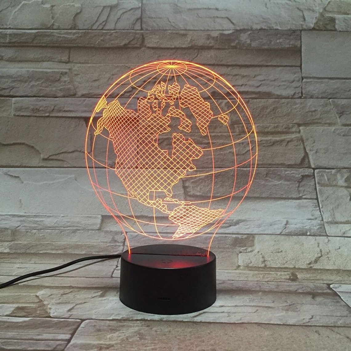 Globe LED Led Night Light With Remote Control Table desk Lamp Etsy
