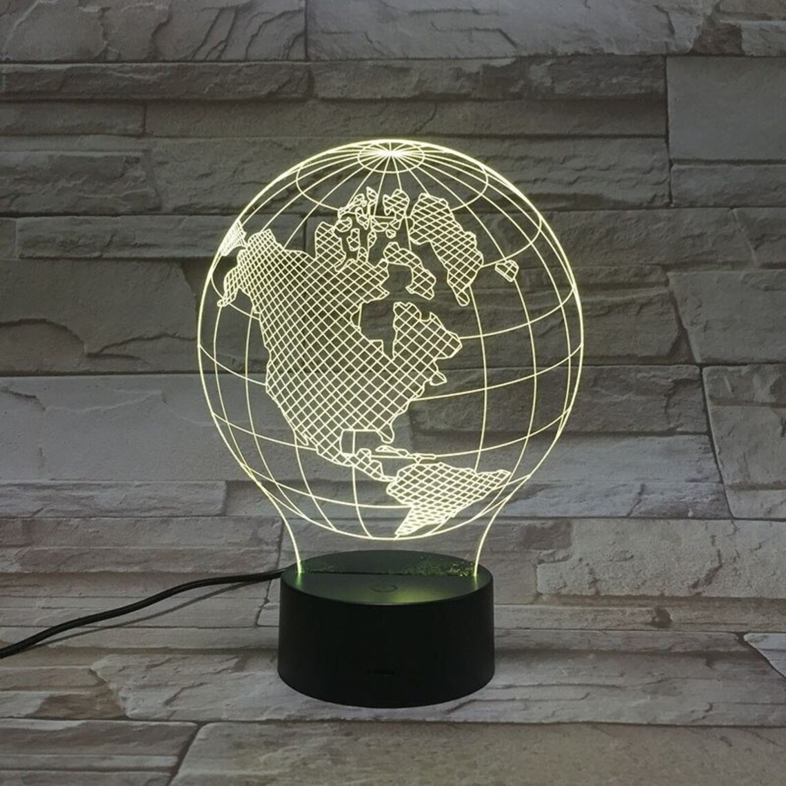 Globe LED Led Night Light With Remote Control Table desk Lamp Etsy