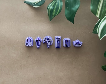 Bookish Stud Cutter Set | Embossing Clay Cutters | Cutters for Polymer Clay