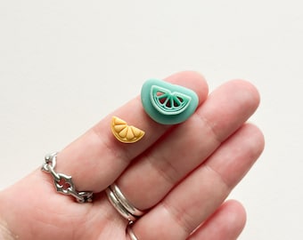 Resin Lemon Slice Stud Clay Cutter | Tin Fish Clay Cutters | Summer Picnic Cutters for Polymer Clay