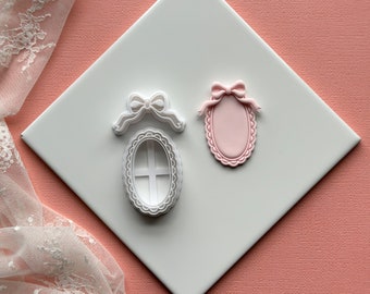 NEW Vintage Bow Frame Clay Cutter Set | Embossing Clay Cutters | Cutters for Polymer Clay