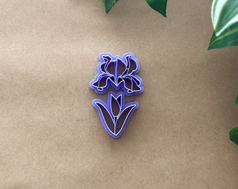 Iris Clay Cutter Set | Floral Embossing Clay Cutters | Flower Cutters for Polymer Clay