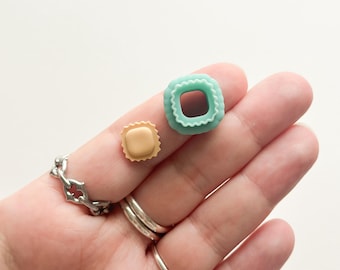 Resin Ravioli Stud Clay Cutter | Italian Pasta Clay Cutters | Summer Picnic Cutters for Polymer Clay