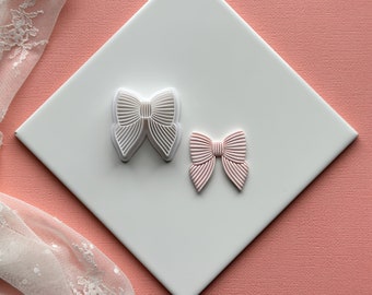 NEW Striped Bow Clay Cutter | Embossing Clay Cutters | Cutters for Polymer Clay