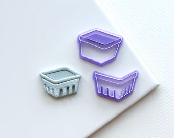 Berry Basket Clay Cutter | Farmer's Market Basket Clay Cutters | Summer Picnic Cutters for Polymer Clay