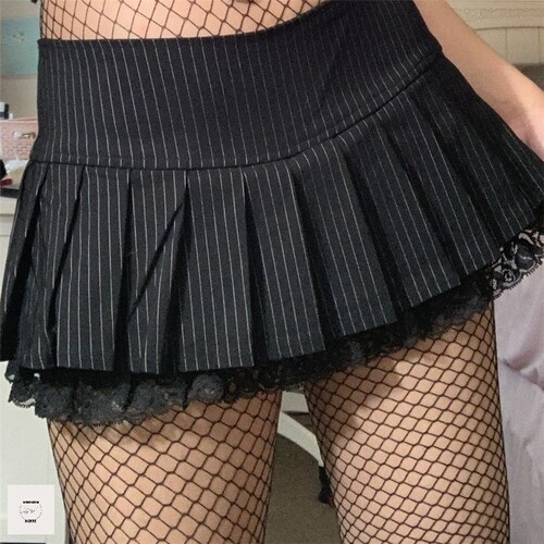 Y2K Knitted Low Waist Short Skirt in White Etsy