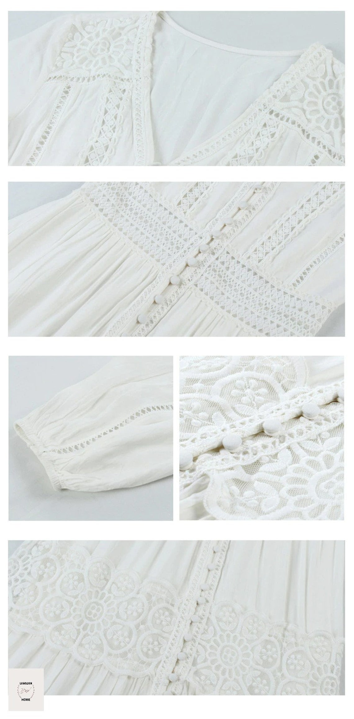 Boho Dressmaxi Boho Dresswhite Lace Dressbohemian Etsy