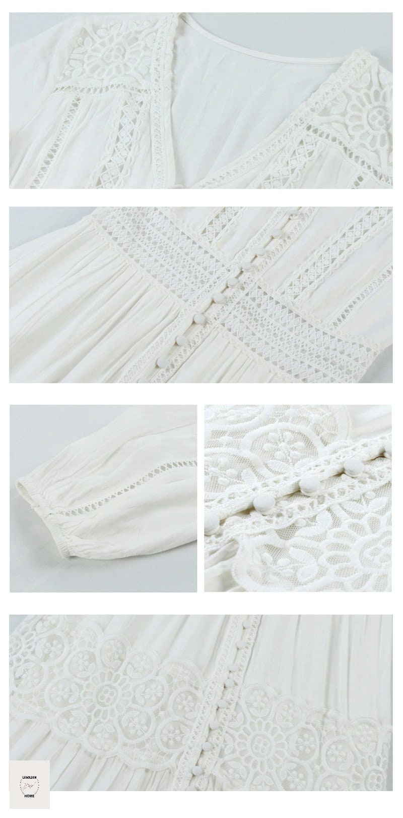 Boho Dressmaxi Boho Dresswhite Lace Dressbohemian Etsy