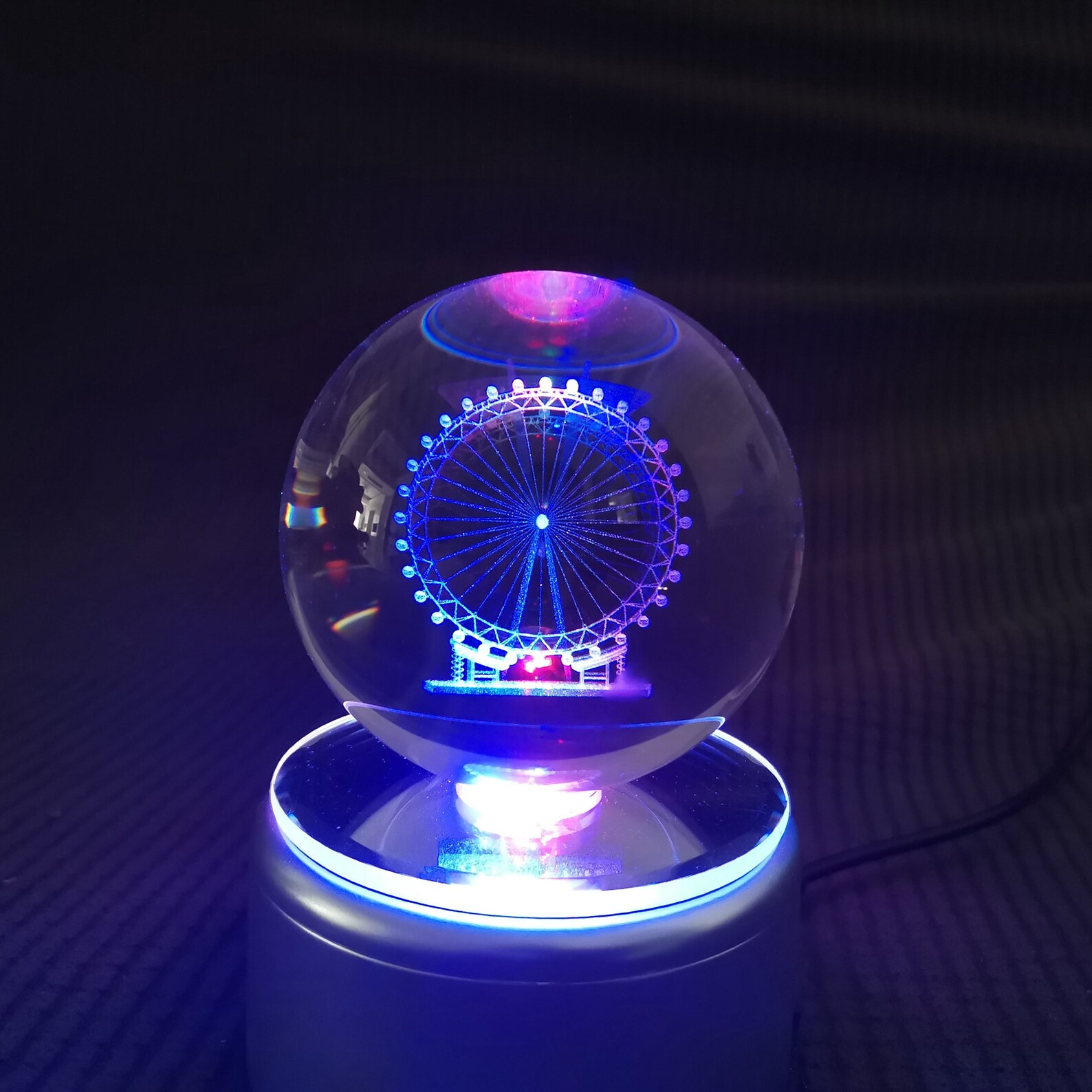 3D Crystal Ball, Ferris Wheel Crystal Ball 3.15in Etsy
