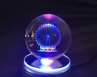 3D crystal ball, Ferris wheel crystal ball (3.15in)