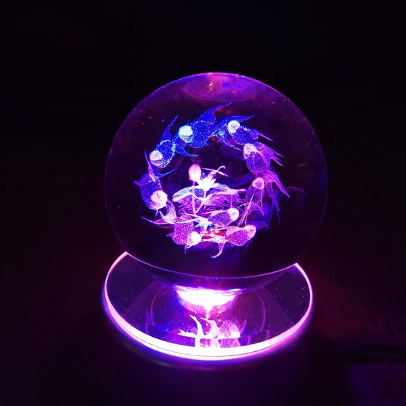 Petite Boule De Cristal Du Système Solaire 3D Avec Base LED - Temu Canada